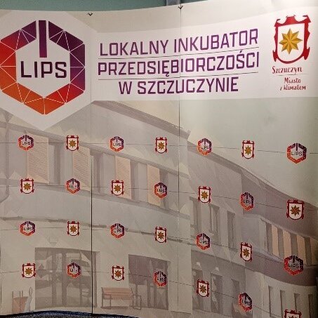 Baner przedstawicielami Inkubatora Przedsiębiorczości w Szczuczynie