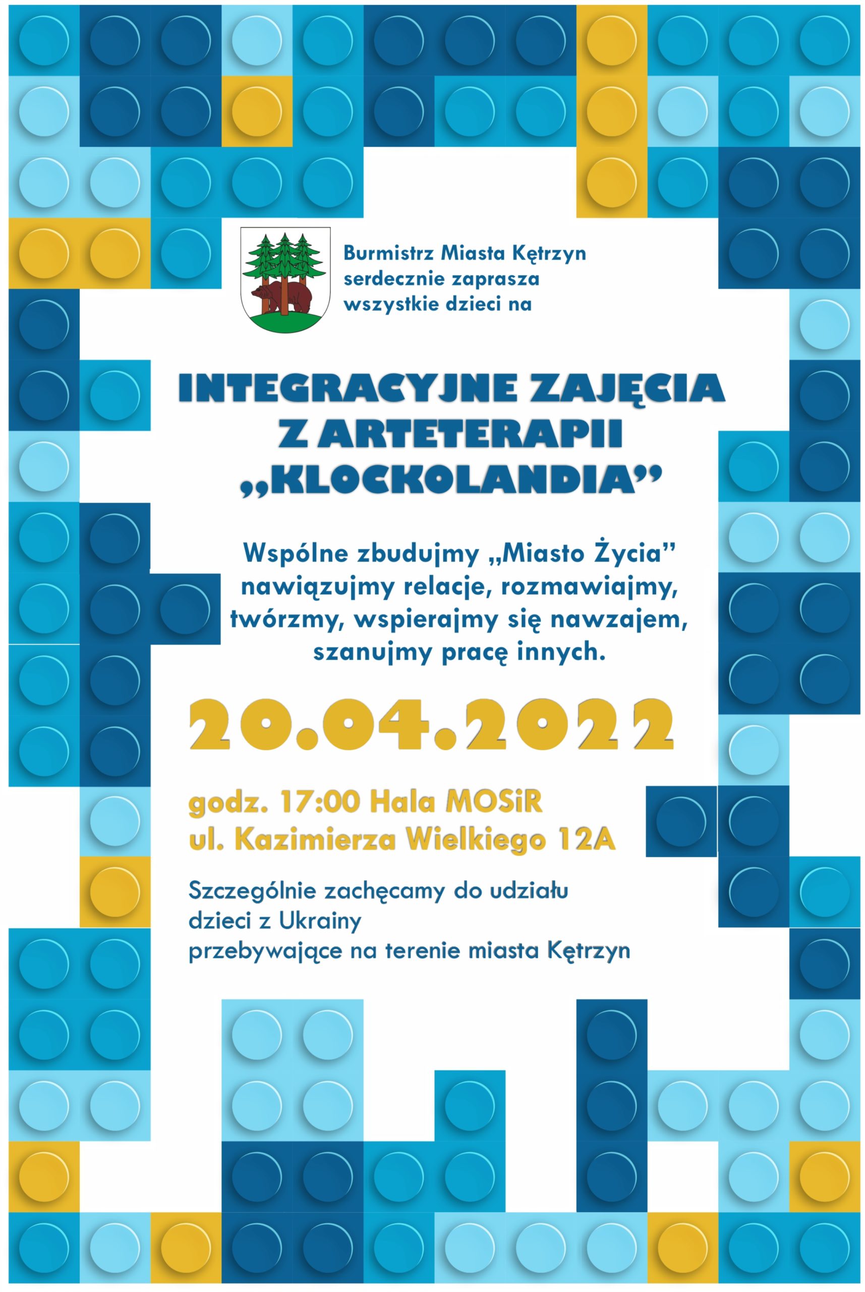 Arteterapia to wykorzystywanie sztuki (muzyka, plastyka, taniec, teatr) w procesie terapeutycznym oraz rehabilitacyjnym dzieci i dorosłych. Pierwsze wspólne budowanie spodobało się naszym małym mieszkańcom oraz przyjaciołom z Ukrainy.  Na kolejną edycję i wspólne zajęcia integracyjne z arteterapii pn.: 